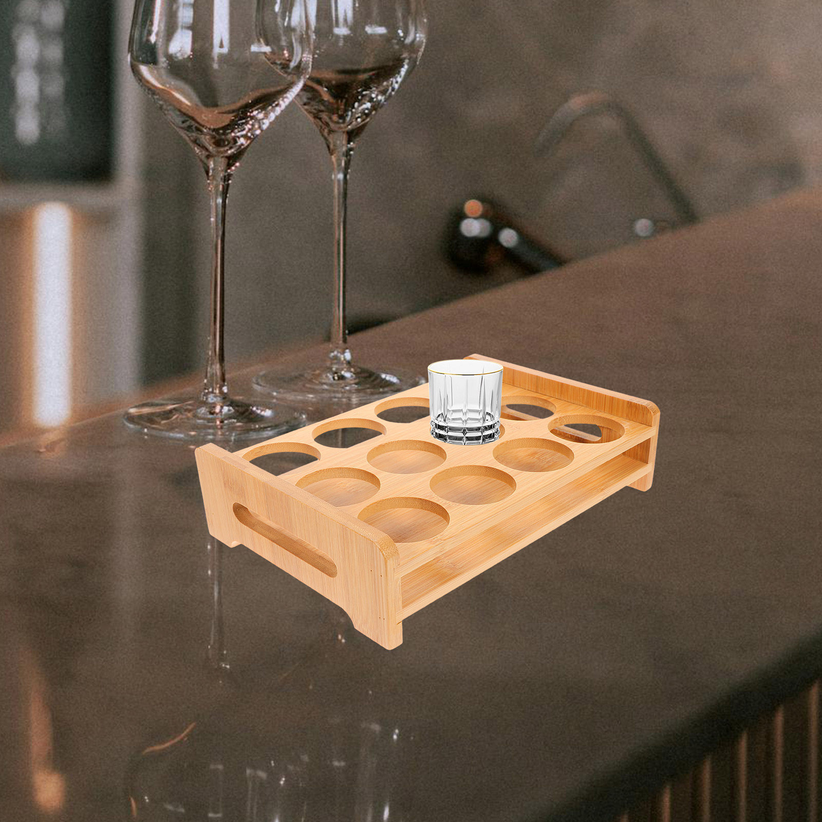Bambu Shot Bardakları Tutucu T - Wine Beer The Whiskey incelemesi ve fiyatı