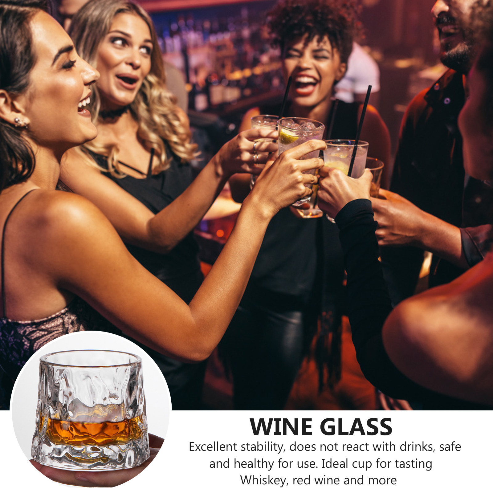 1 adet dövülmüş şarap bardağı  - Wine Beer The Whiskey incelemesi ve fiyatı